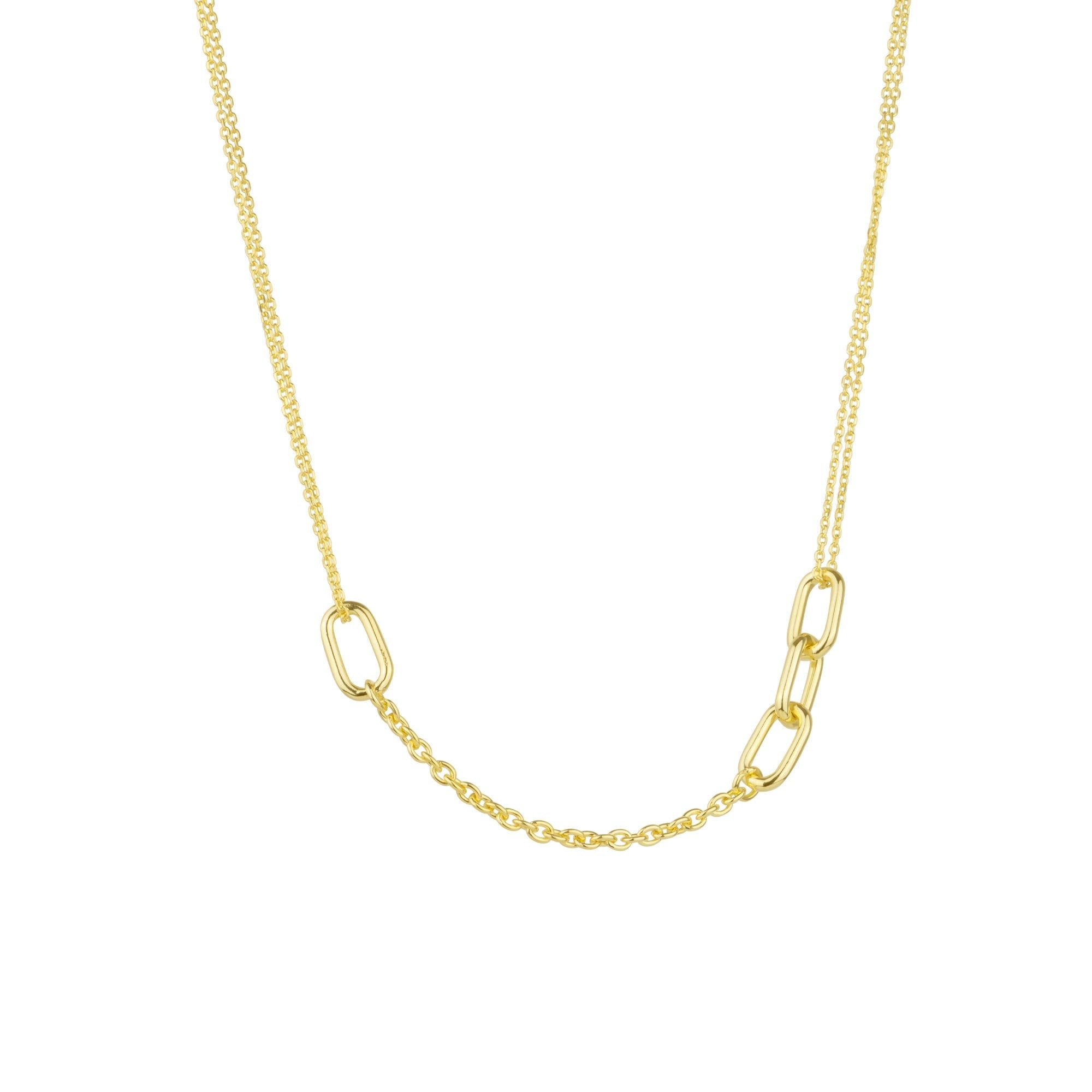 Spero London Spero London Women's Sterling Silver Chain & Link Necklace in Gold - 1