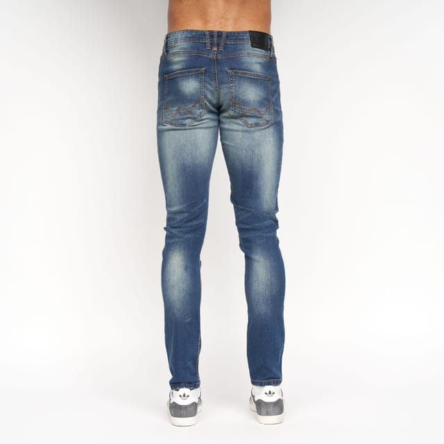 Duck&Cover Duck&Cover Tranfold Men's Slim-Fit Distressed Denim Jeans in Navy - 2
