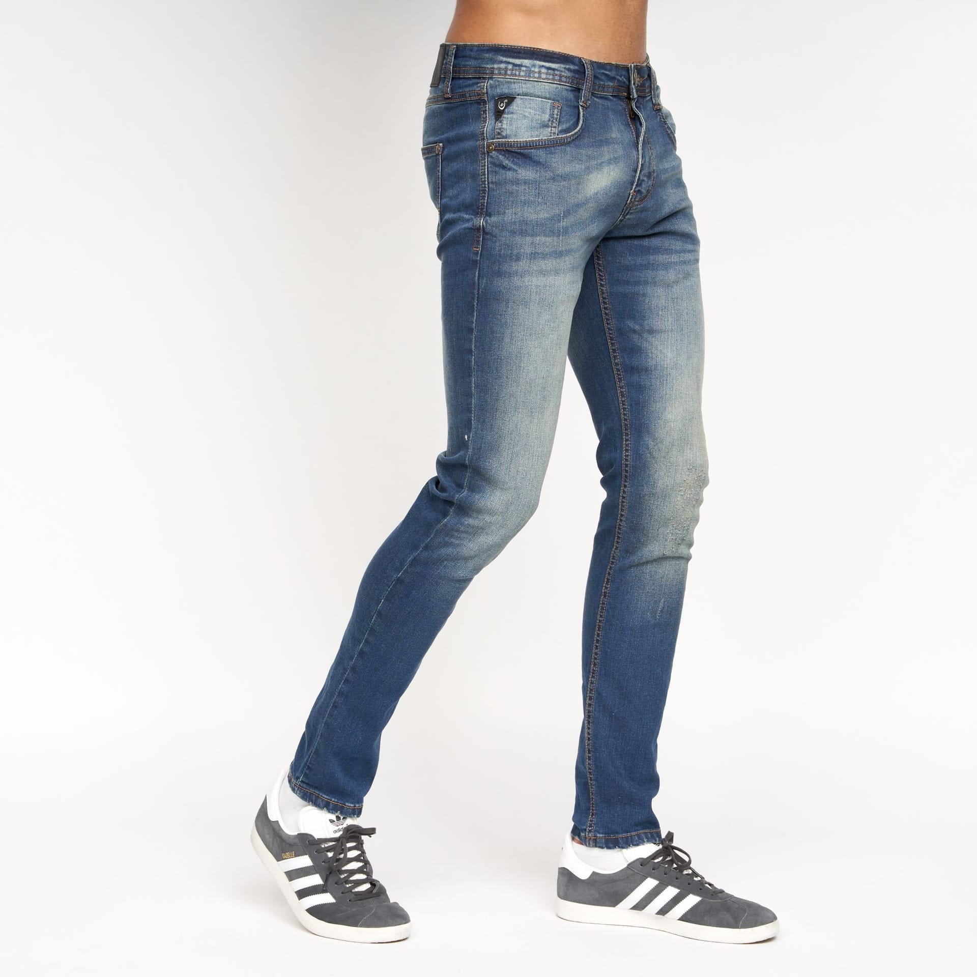 Duck&Cover Duck&Cover Tranfold Men's Slim-Fit Distressed Denim Jeans in Navy - 4