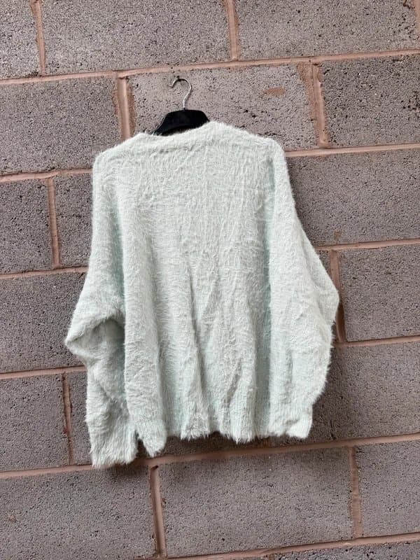 F&F (B76c) F&F fluffy knit cardigan green size 18