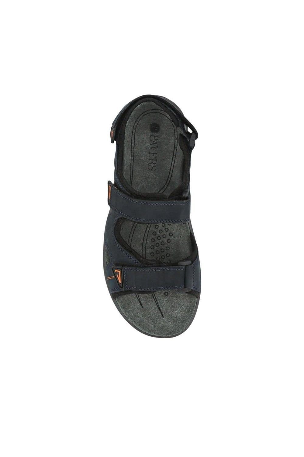 Pavers Pavers Men's Casual Dual Touch-Fasten Sandals in Navy - 4
