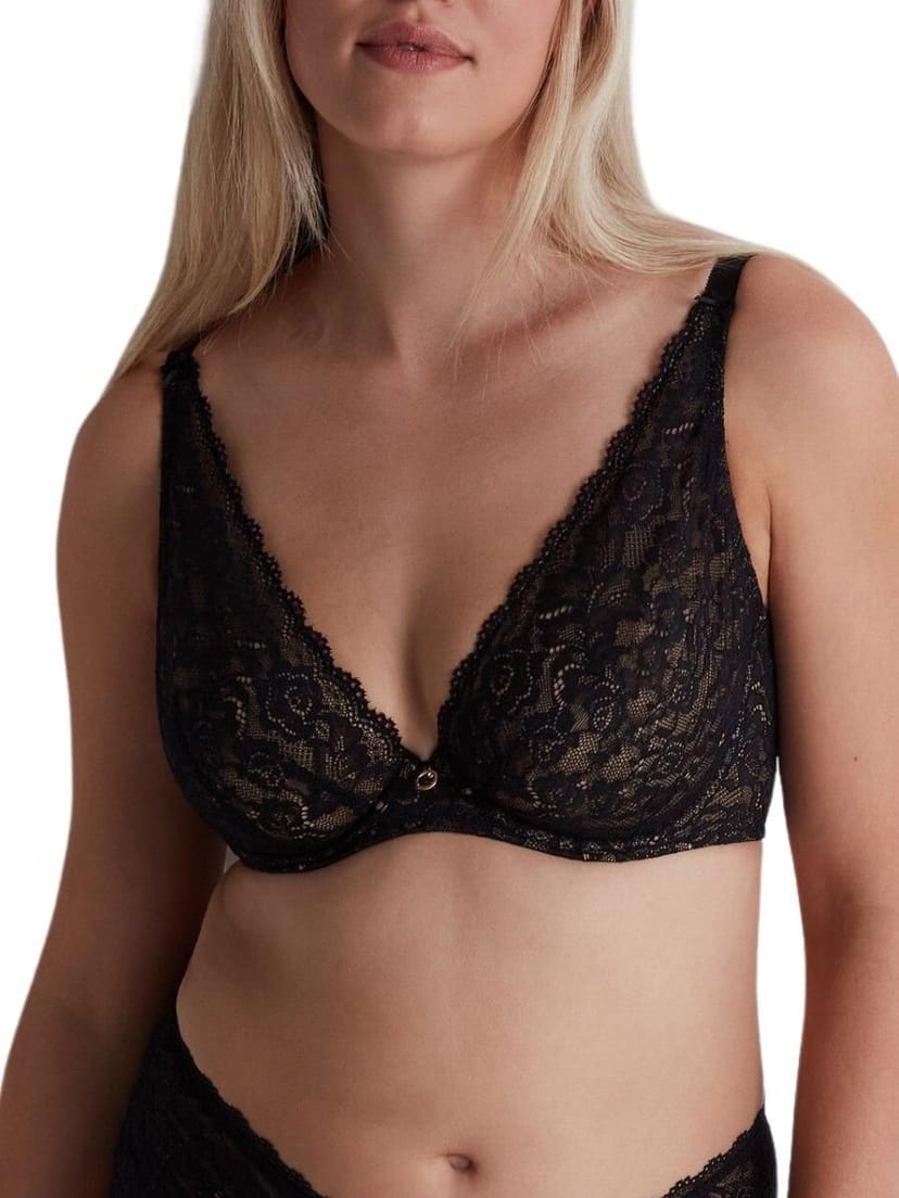 Aubade Aubade Women's Rosessence Care Triangle Plunge Bra in Black - 1