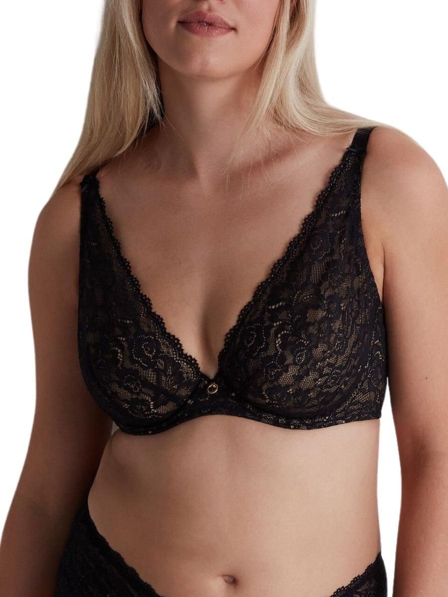 Aubade Aubade Women's Rosessence Care Triangle Plunge Bra in Black - 3
