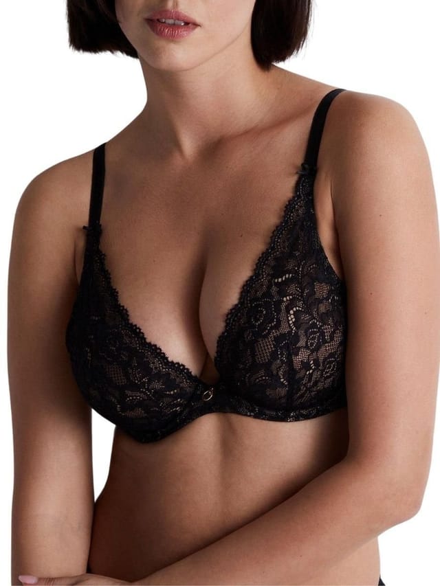 Aubade Aubade Women's Rosessence Care Triangle Plunge Bra in Black - 3