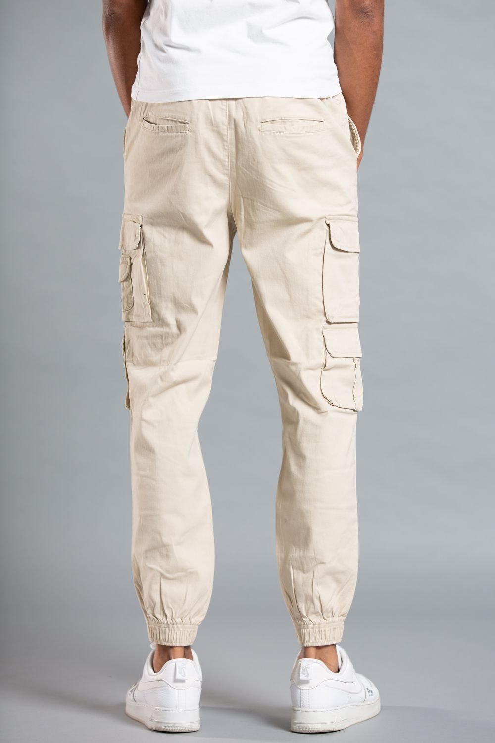 Tokyo Laundry Tokyo Laundry Men's Belted Cotton Cargo Trousers in Light Grey - 2