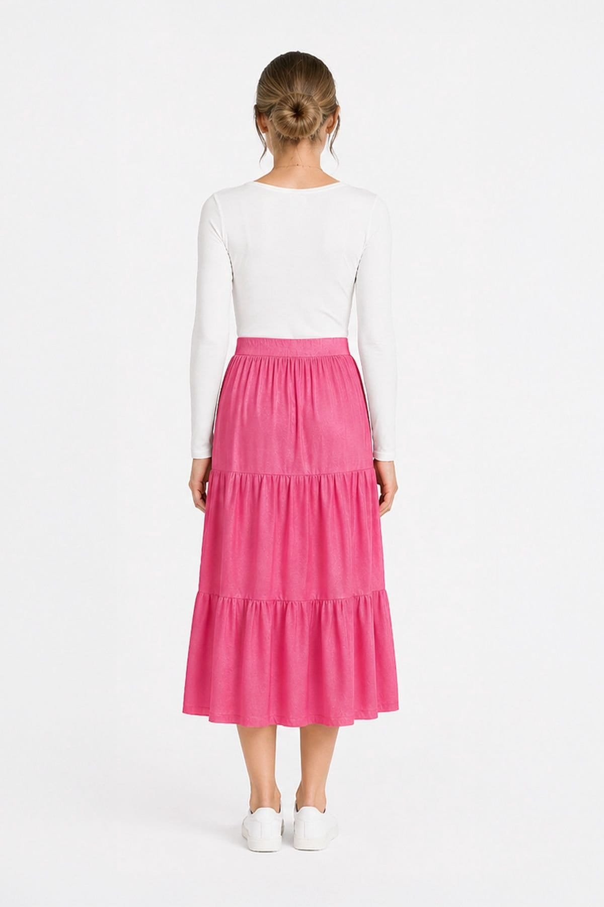 Kettlewell Kettlewell Women's Effie Tiered Skirt in Bright Pink - 4