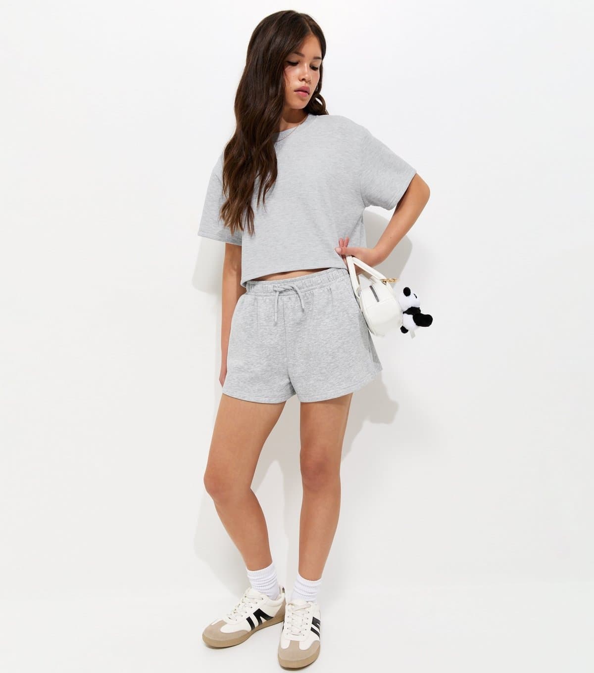 New Look New Look Dark Grey Jersey Short Sleeve Sweatshirt Top