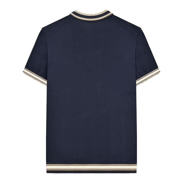 Lambretta Lambretta Men's SS25 Tipped Knitted Polo Shirt in Navy - 2