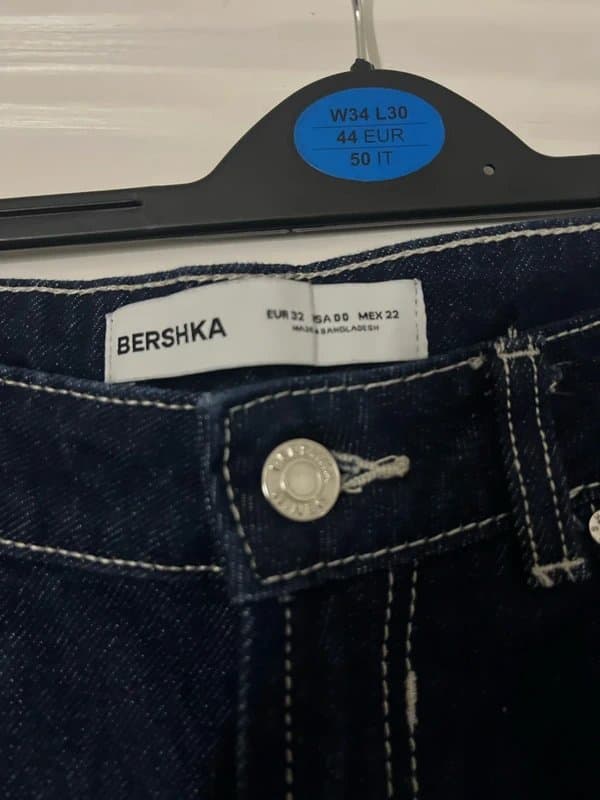 Bershka Wide leg bershka dark blue jeans