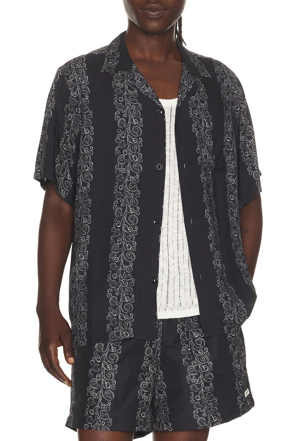 revolve Black Fiesta Printed Camp Shirt