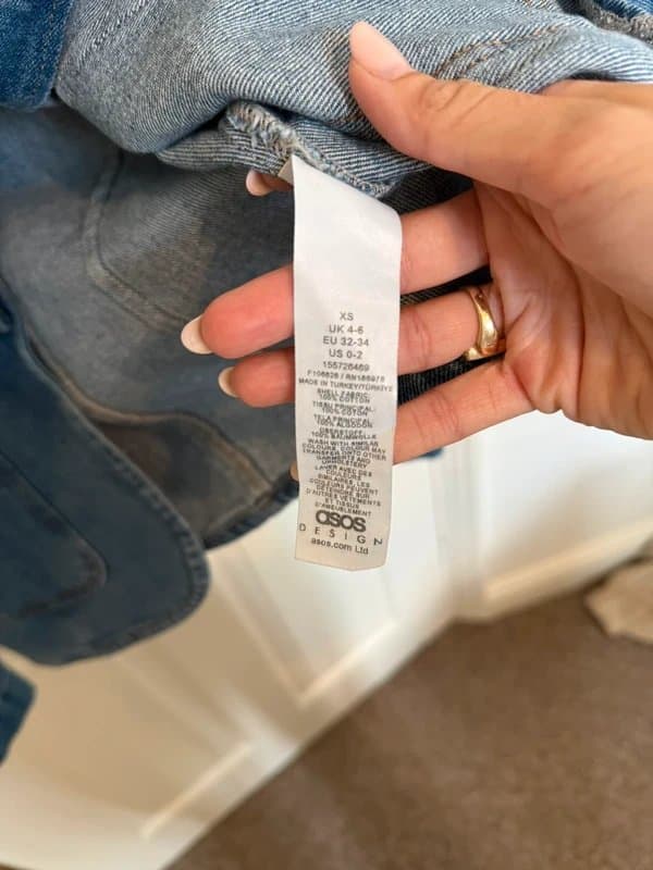 ASOS ASOS Denim Mandarin Jacket, Size XS