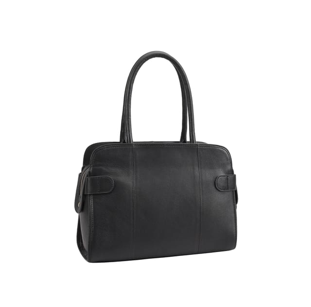Paul Costelloe Paul Costelloe Women's Colima Leather Shoulder Bag in Jet Black - 2