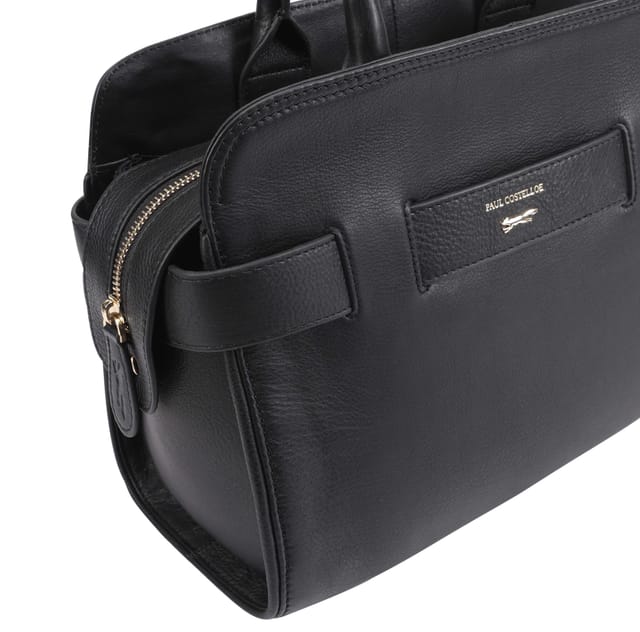 Paul Costelloe Paul Costelloe Women's Colima Leather Shoulder Bag in Jet Black - 3