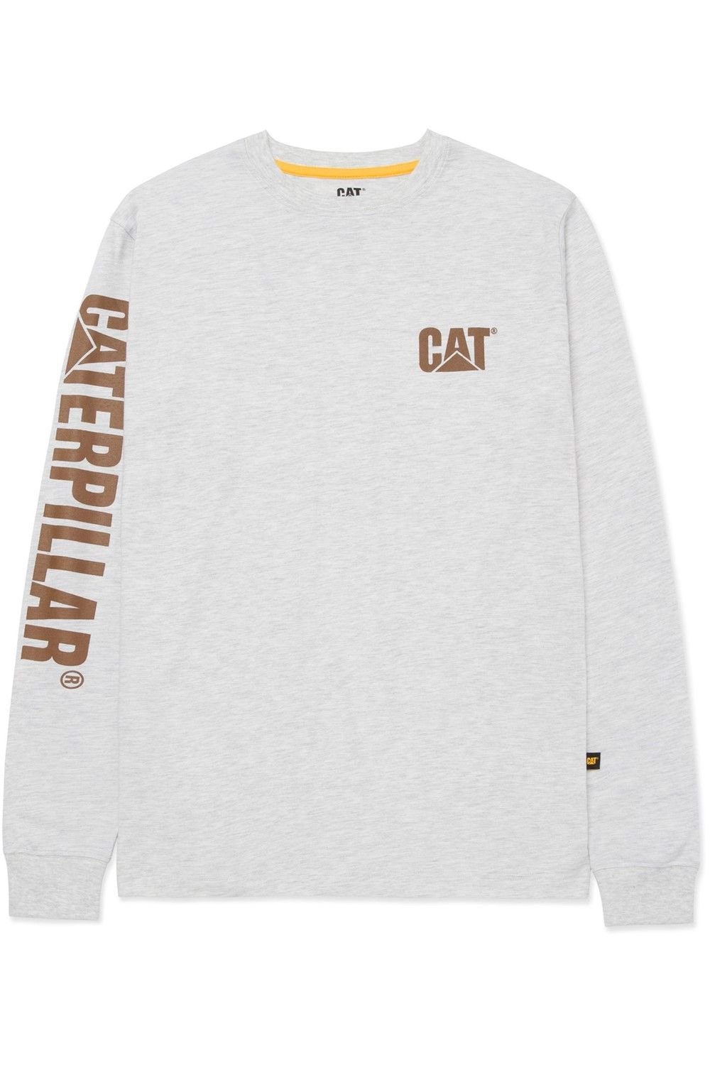 Caterpillar Caterpillar Men's Trademark Banner Long Sleeve T-Shirt in Cream - 2