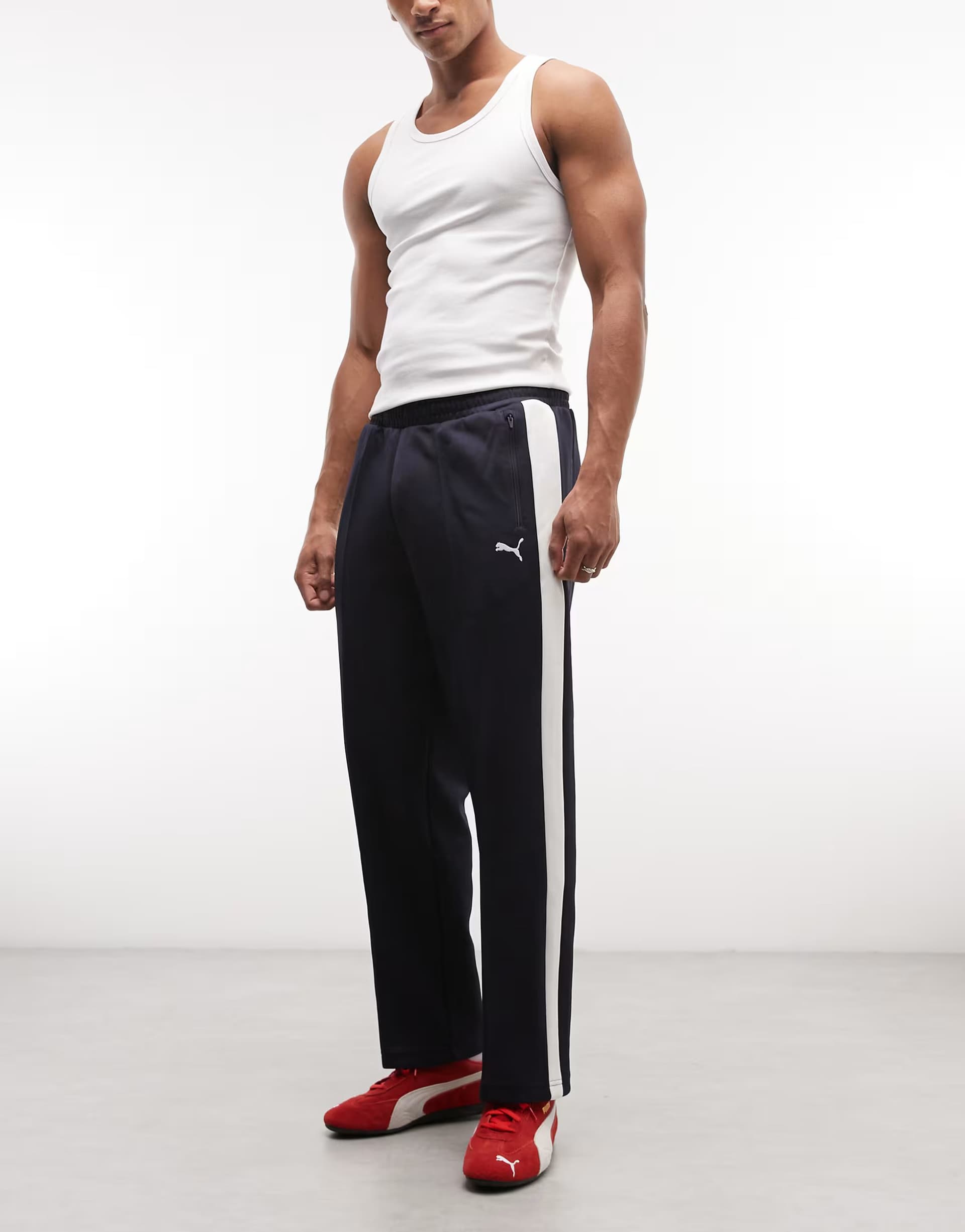 ASOS Puma T7 always on relaxed track pants in navy