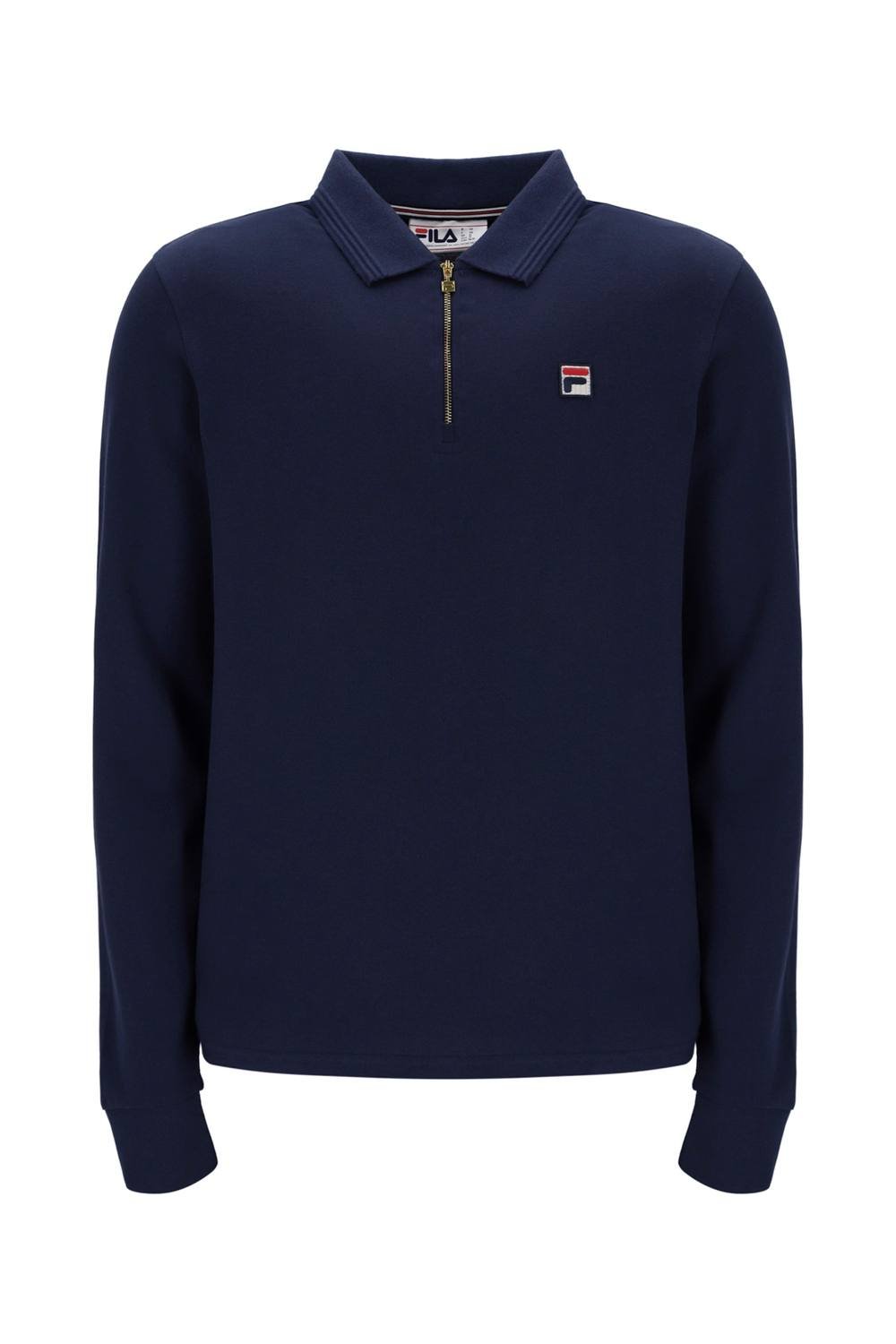 Fila Fila Men's Emiliano L/S Polo With Raised Tipping Navy - 2