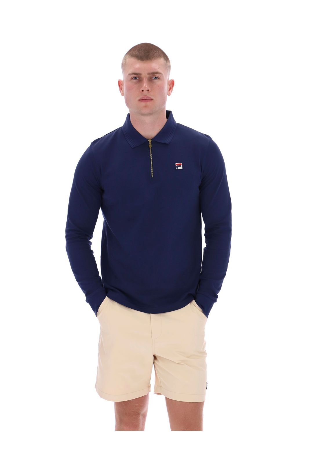 Fila Fila Men's Emiliano L/S Polo With Raised Tipping Navy - 3