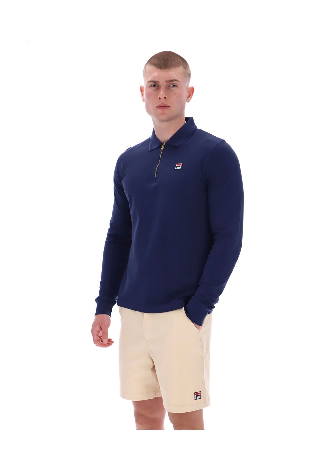 Fila Fila Men's Emiliano L/S Polo With Raised Tipping Navy - 4