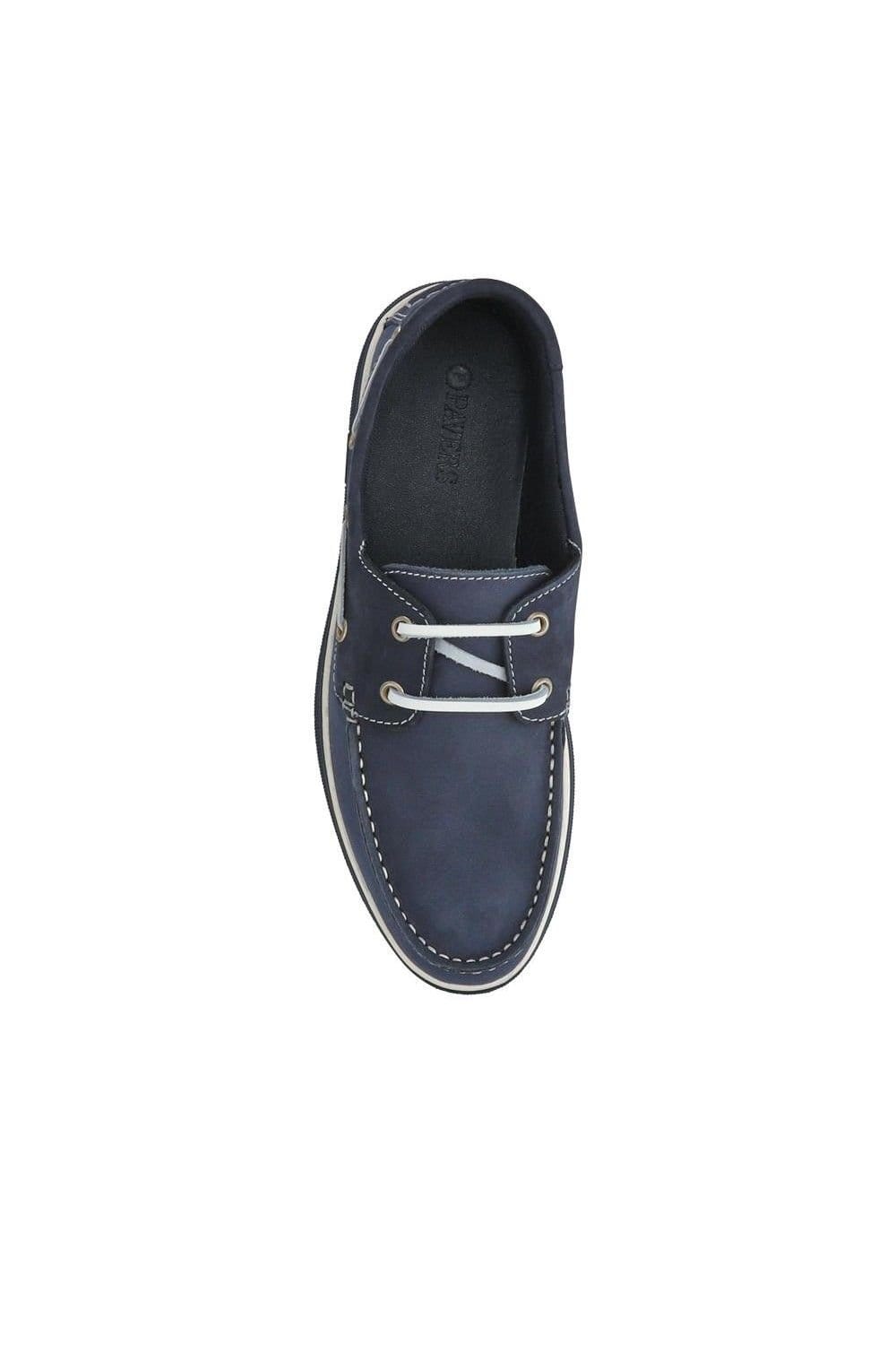 Pavers Pavers Men's Grippy Leather Boat Shoes in Navy - 4