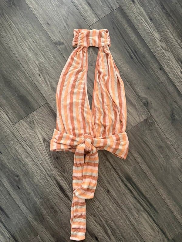 ASOS ASOS luxe tie neck top in stripe