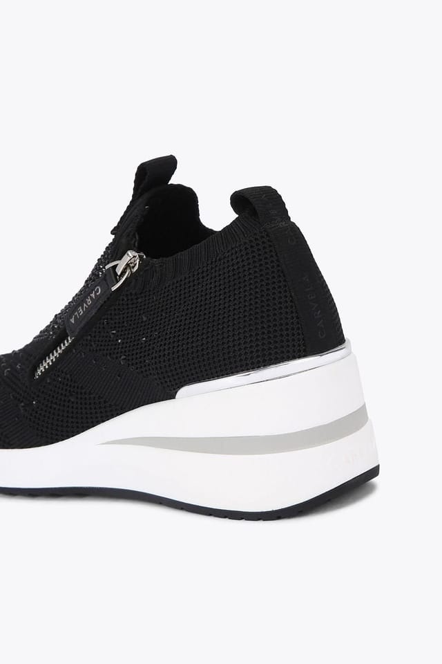 Carvela Carvela Women's 'High Rise Zip Knit' Fabric Trainers in Black - 3