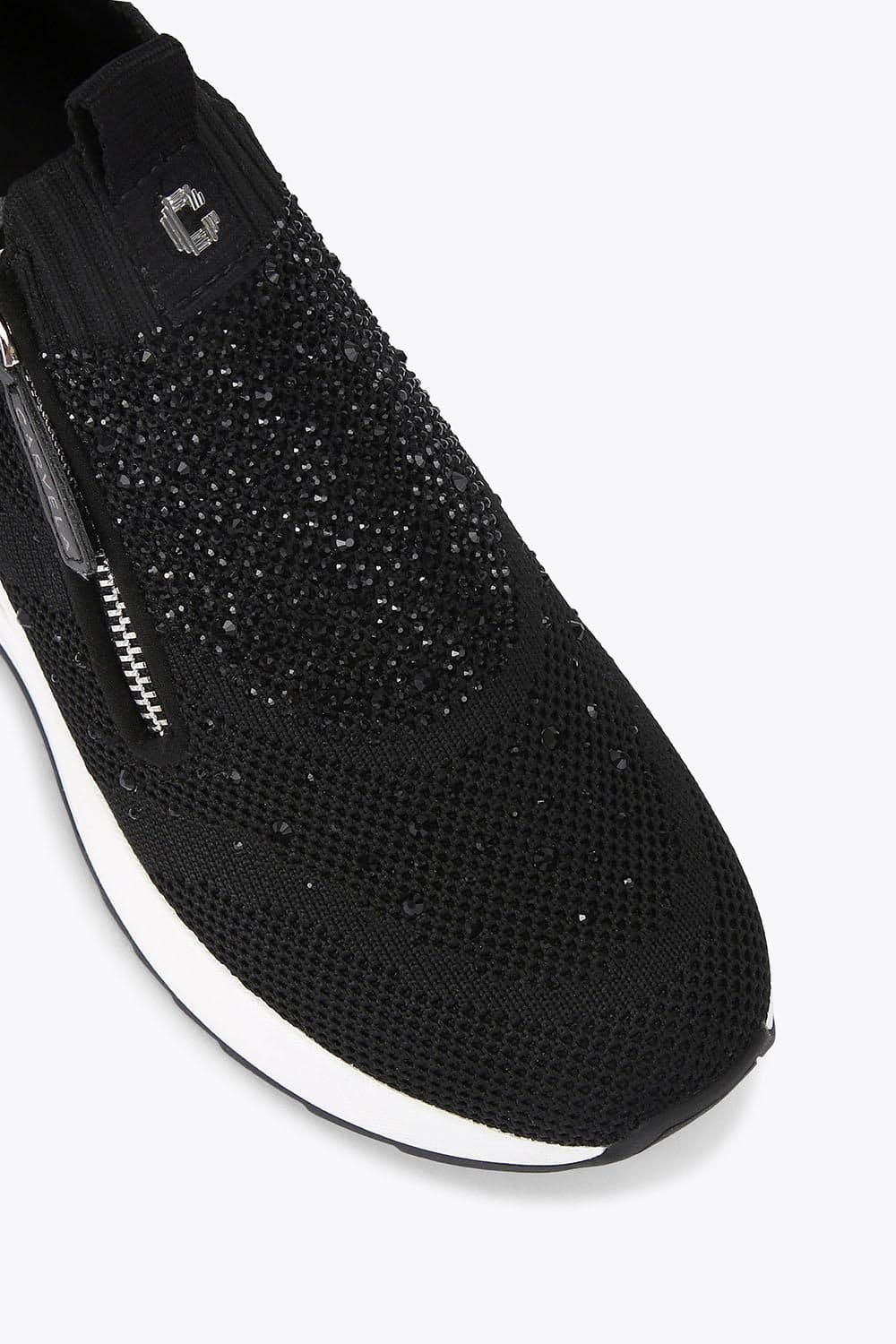 Carvela Carvela Women's 'High Rise Zip Knit' Fabric Trainers in Black - 4