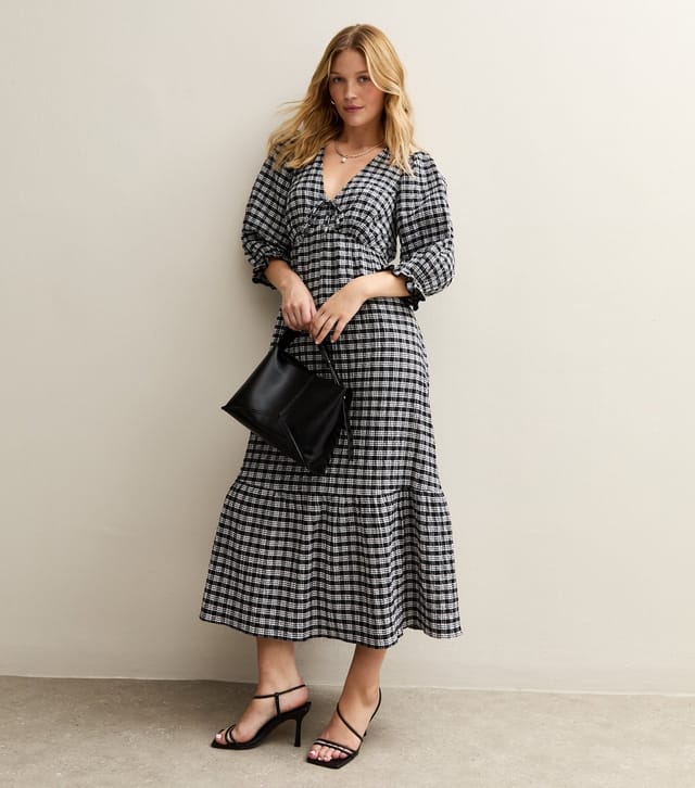 New Look Women's Black Checked Midi Dress New Look - 3