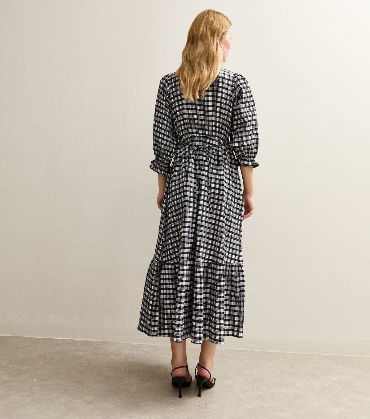 New Look Women's Black Checked Midi Dress New Look - 4