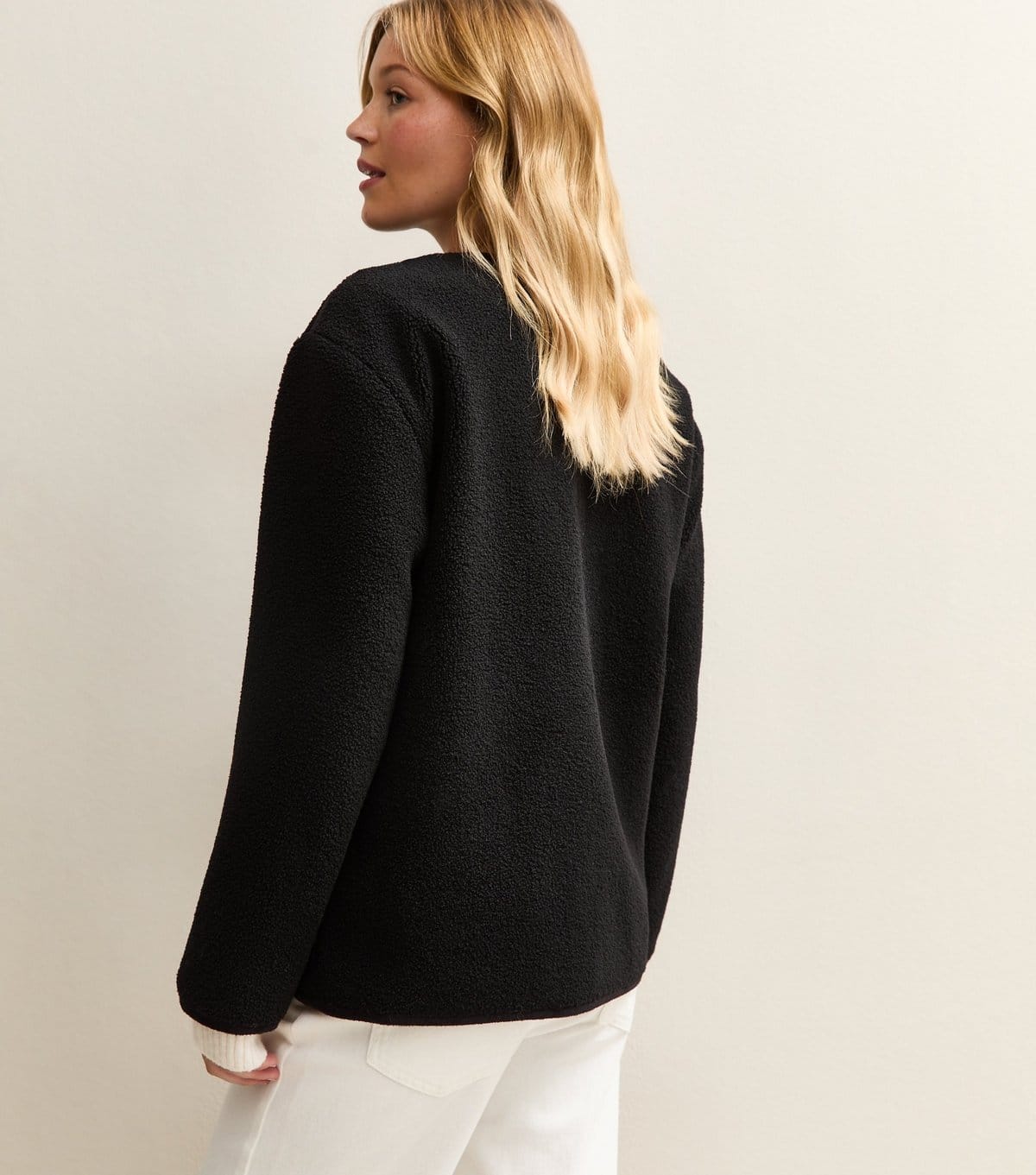 New Look Women's Black Borg Button Through Jacket New Look - 4