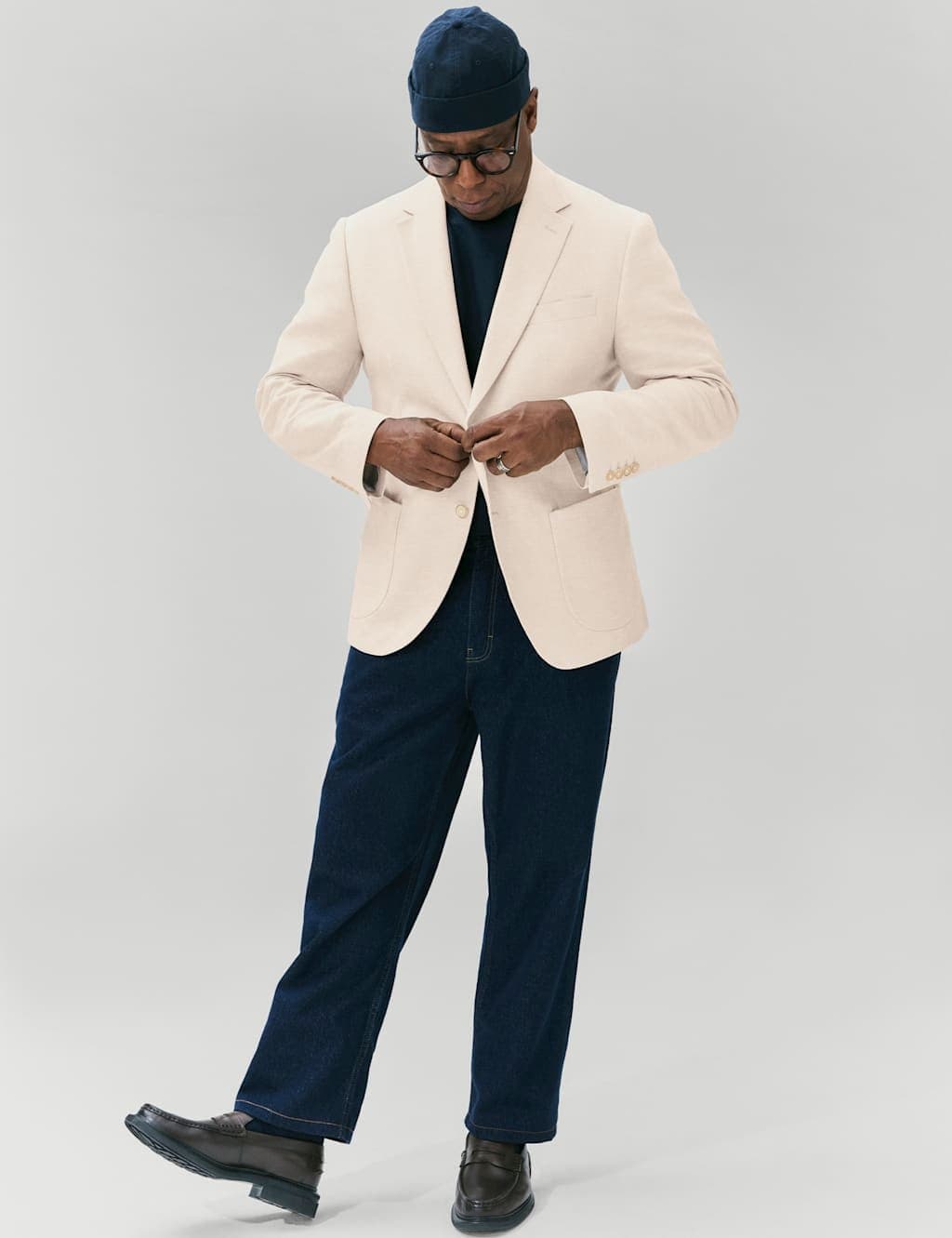 Marks & Spencer M&S Straight Fit Lightweight Soft Touch Jeans Indigo