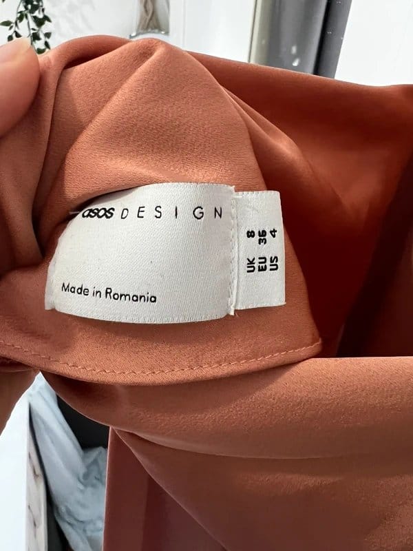 ASOS Salmon Silk Asymmetric Backless Dress - 1