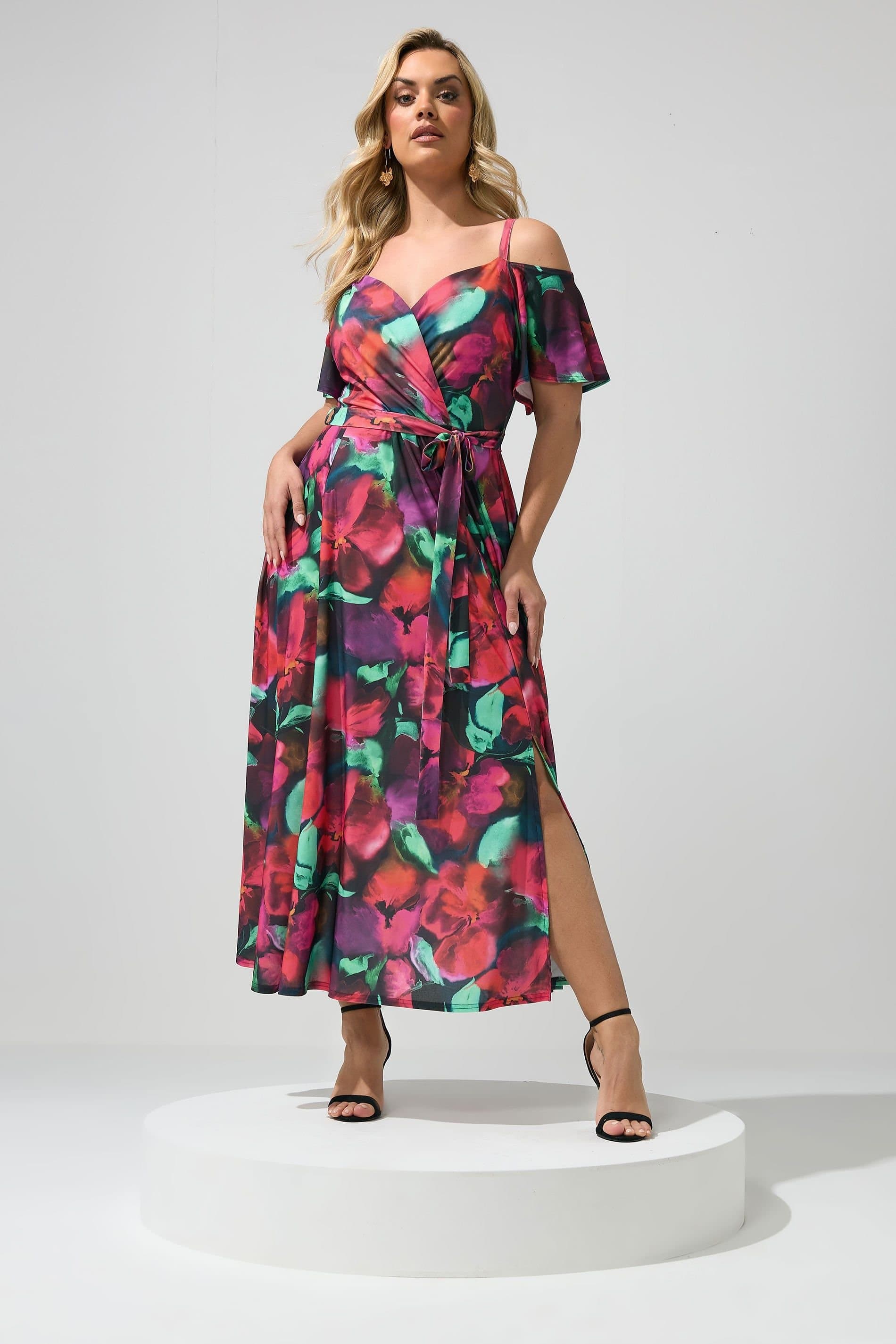 Yours Yours Women's Abstract Floral Print Maxi Dress