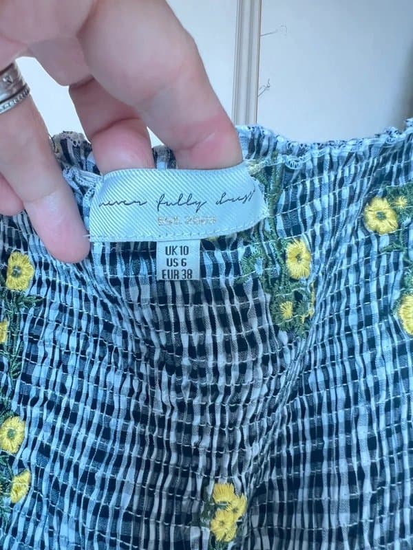 Never Fully Dressed Never Fully Dressed Black Gingham & Daisies Dress