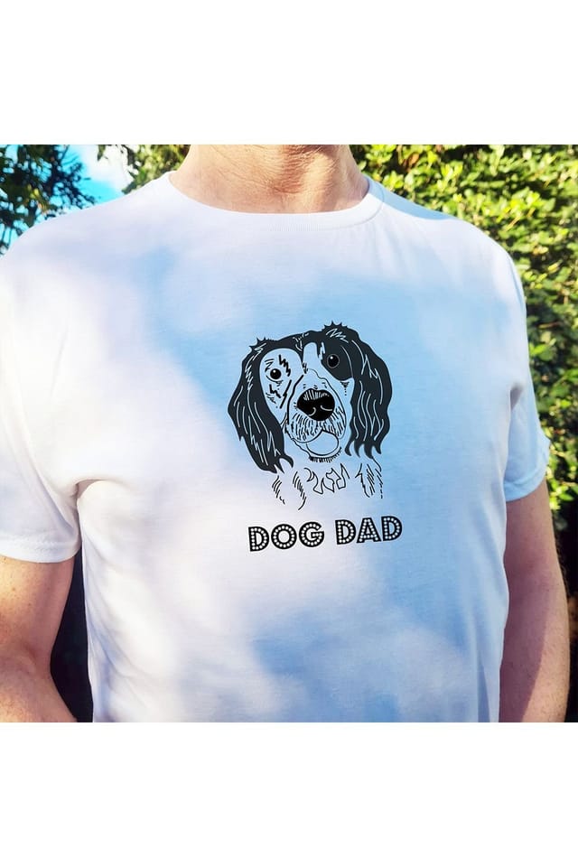 Afewhometruths Afewhometruths Men's Springer Spaniel Dog Dad T-Shirt in White - 2