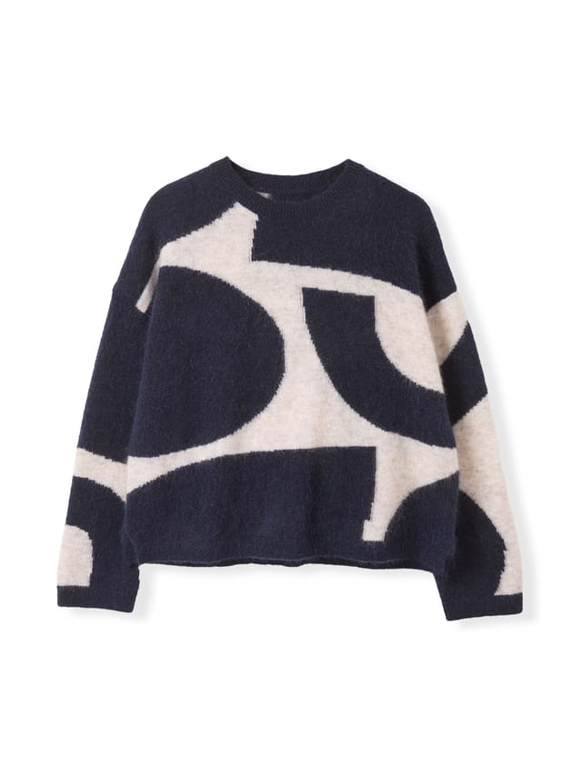 Celtic & Co Celtic & Co Women's Abstract Geo Sweater in Dark Navy - 2