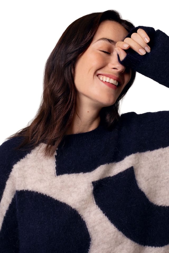 Celtic & Co Celtic & Co Women's Abstract Geo Sweater in Dark Navy - 3