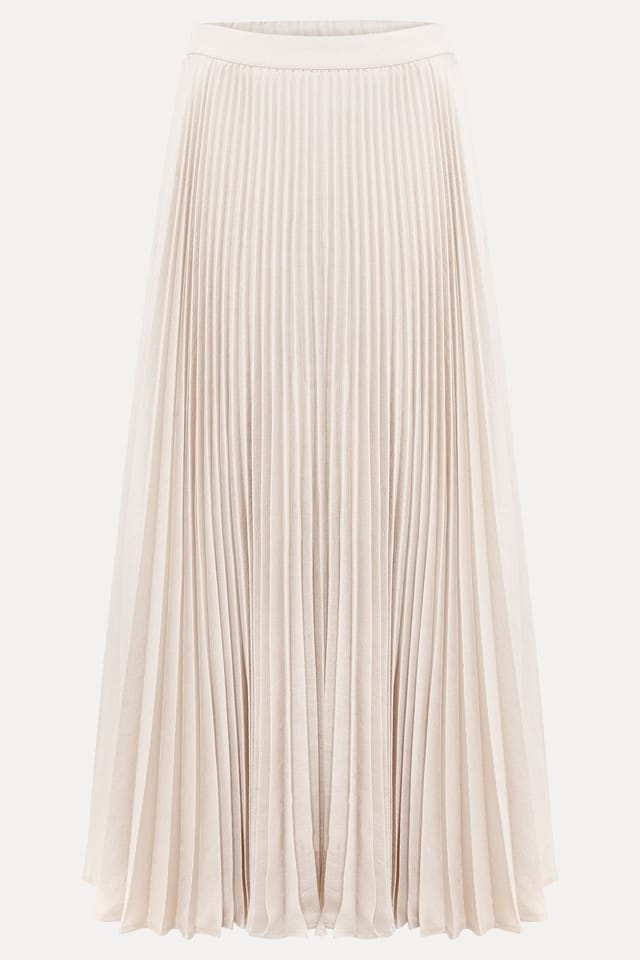 Phase Eight Phase Eight Women's Sybilla Pleated Midi Skirt in Light Beige - 2