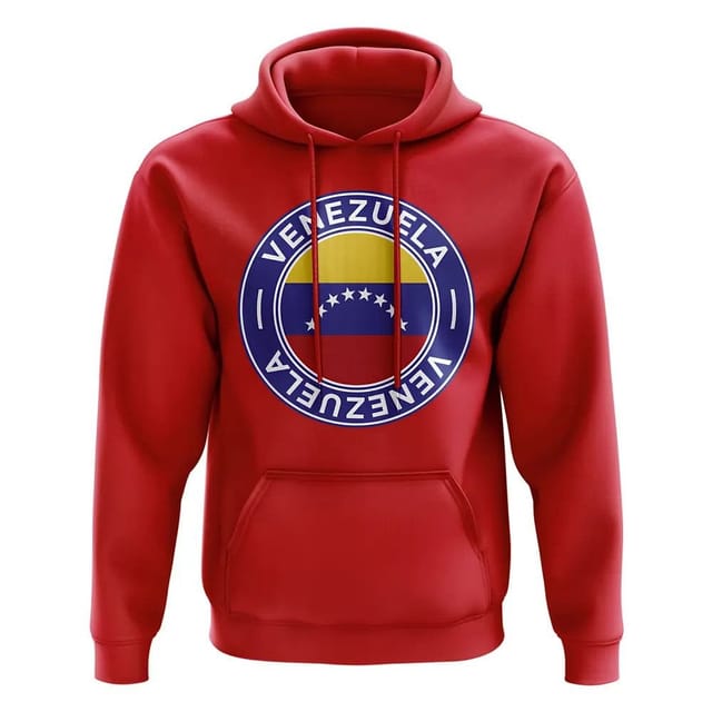 Venezuela Venezuela Men's Personalised Football Badge Hoodie in Red - 2