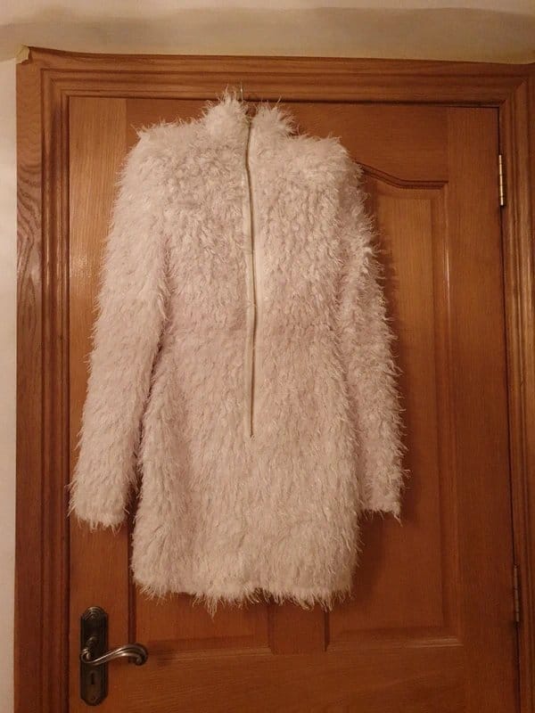 ASOS White Fluffy Knitted Dress