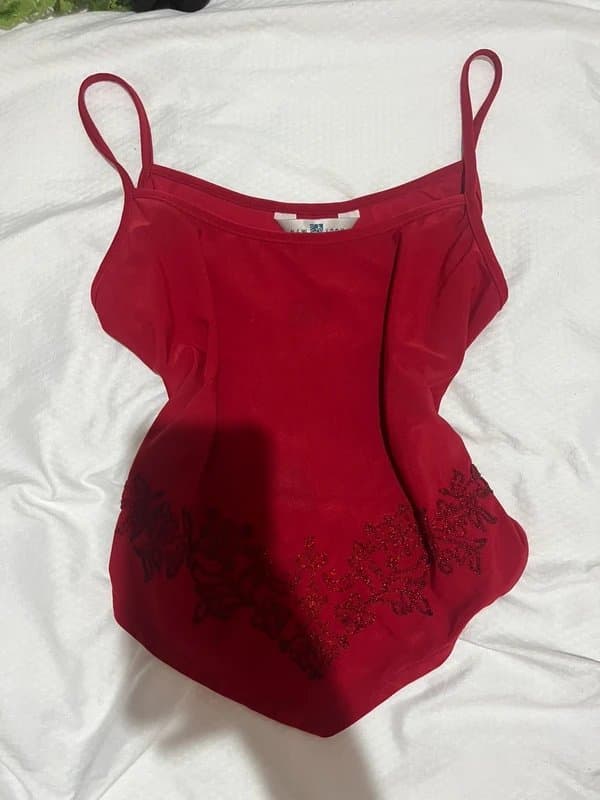 New Look Red beaded cami top