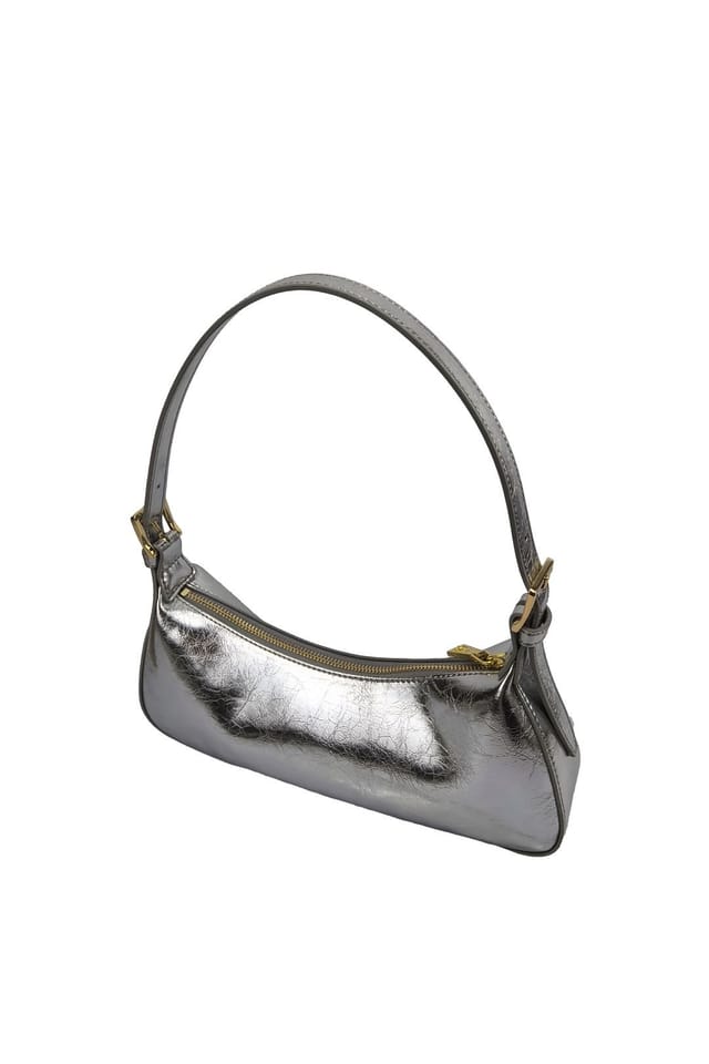 Love Moschino Love Moschino Women's Metallic Hobo Shoulder Bag Silver - 2