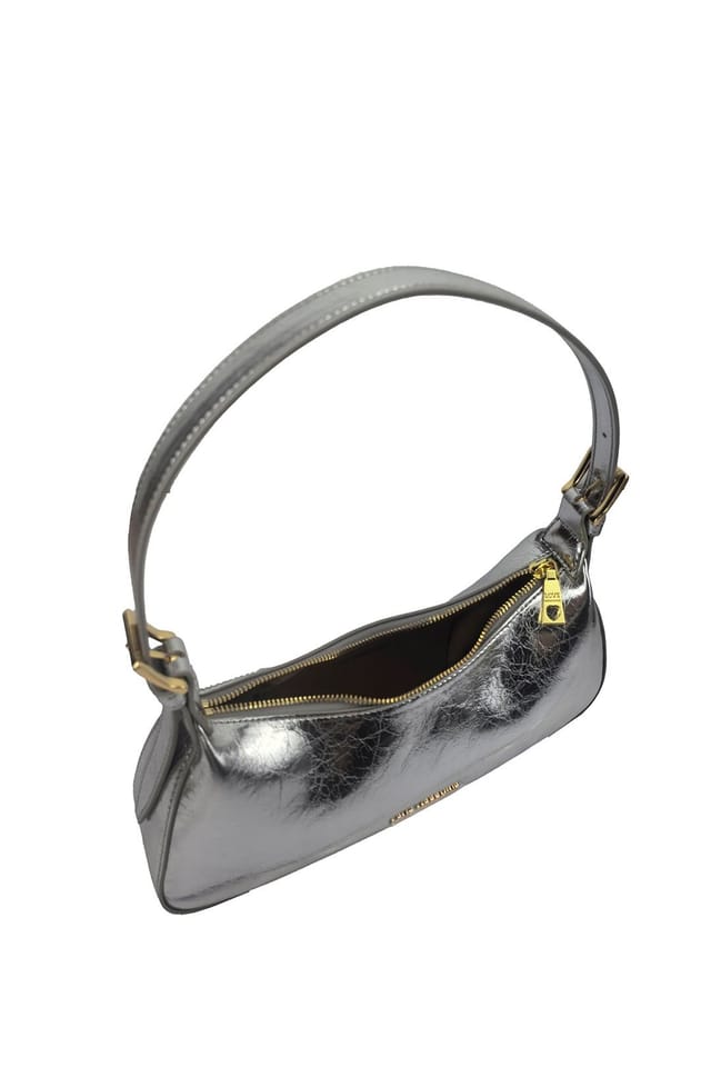 Love Moschino Love Moschino Women's Metallic Hobo Shoulder Bag Silver - 3