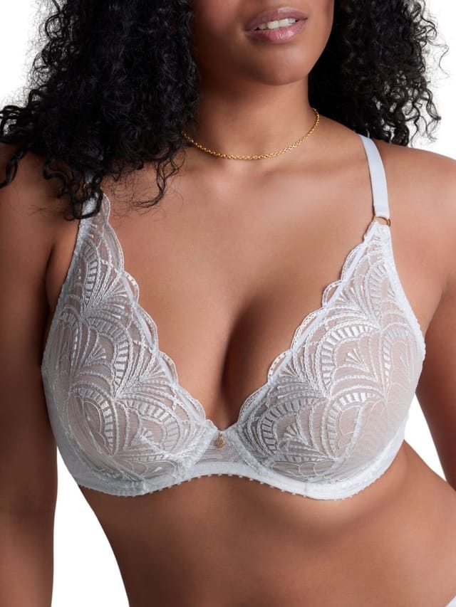 Aubade Aubade Women's Vibes Triangle Plunge Bra in White - 3
