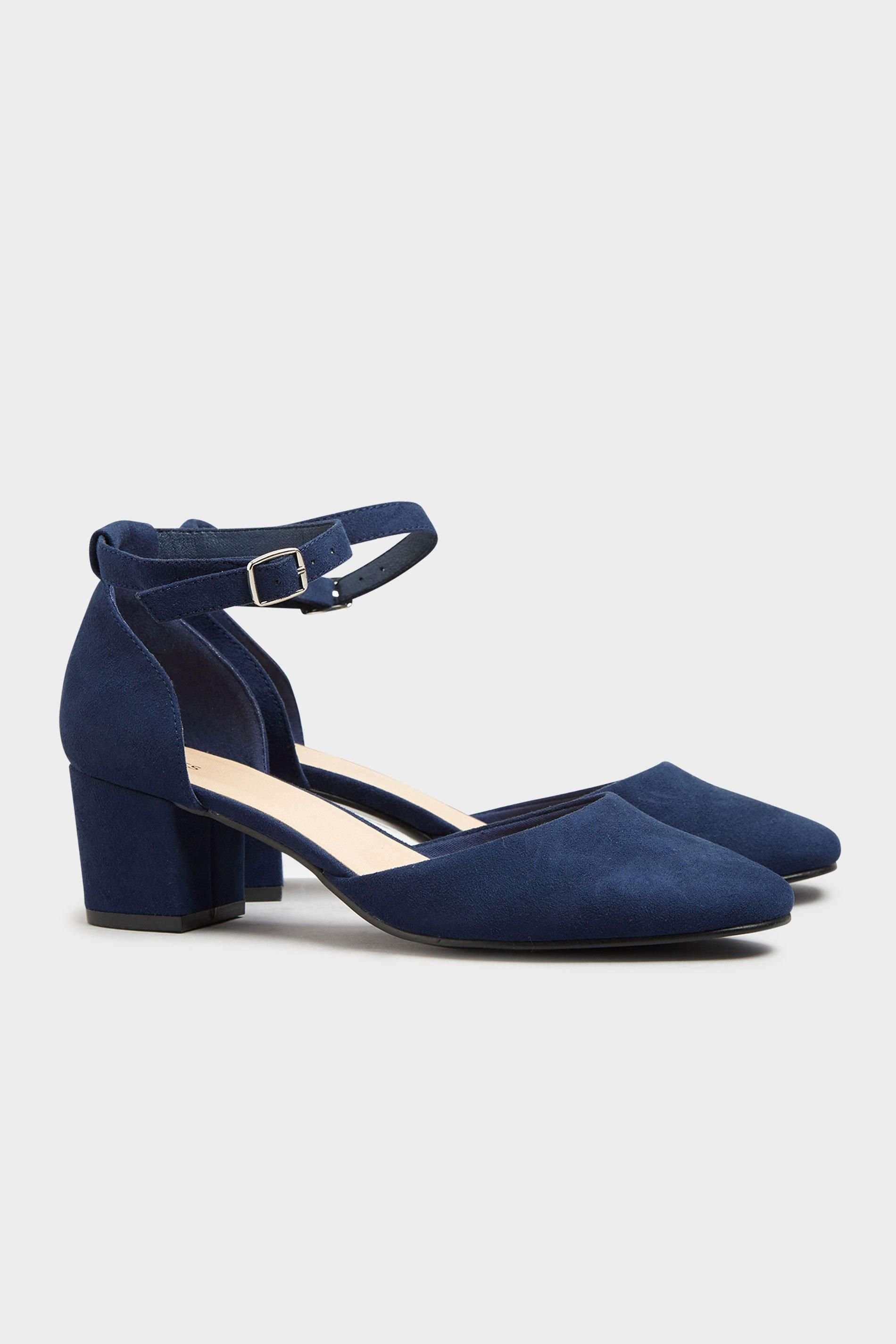 Long Tall Sally Long Tall Sally Women's Block Heel Court Shoes in Blue - 2
