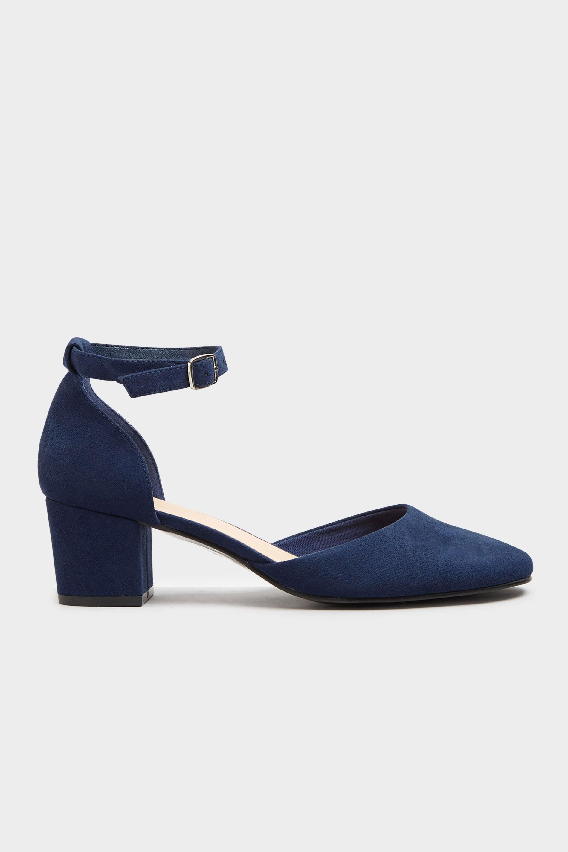 Long Tall Sally Long Tall Sally Women's Block Heel Court Shoes in Blue - 3