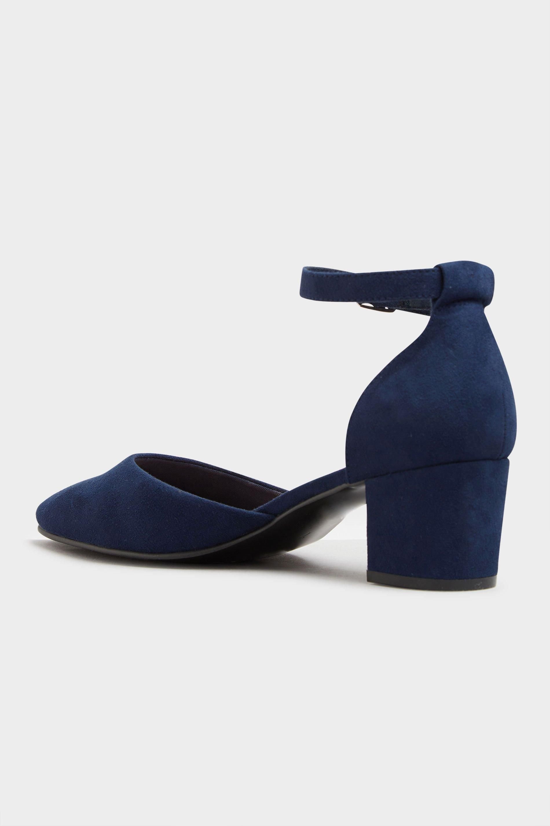 Long Tall Sally Long Tall Sally Women's Block Heel Court Shoes in Blue - 4