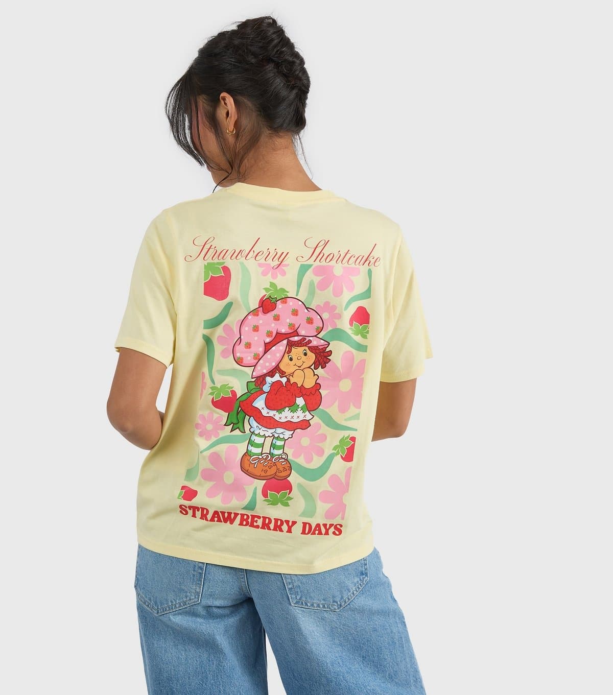 Skinnydip Women's Custard Yellow Strawberry Shortcake Print T-Shirt Skinnydip New Look