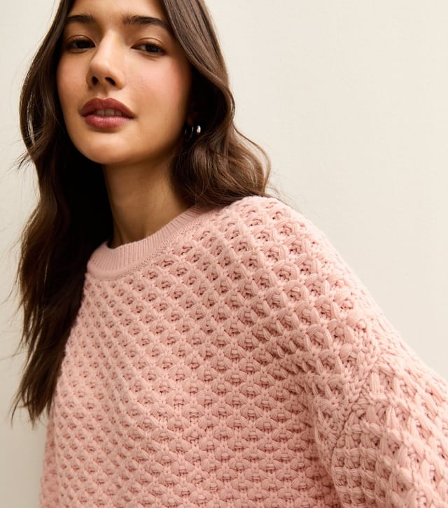 New Look Women's Light Pink Stitch Knit Jumper New Look - 2