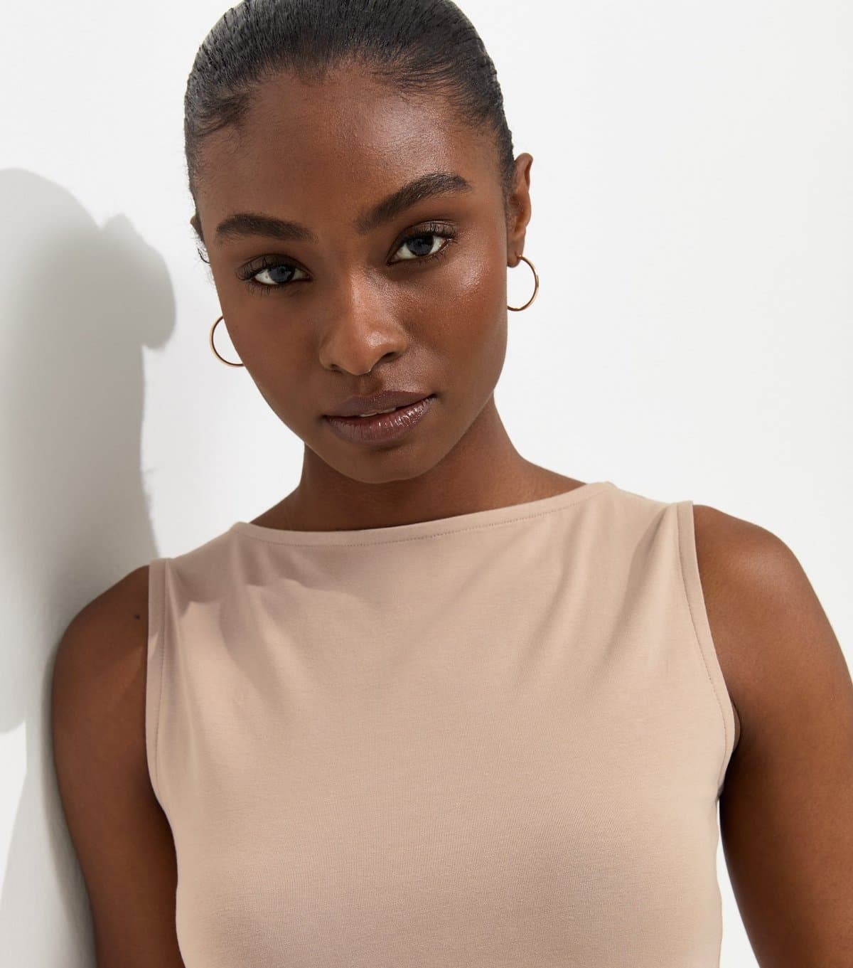 New Look New Look Mink Beige Slash Neck Vest Top