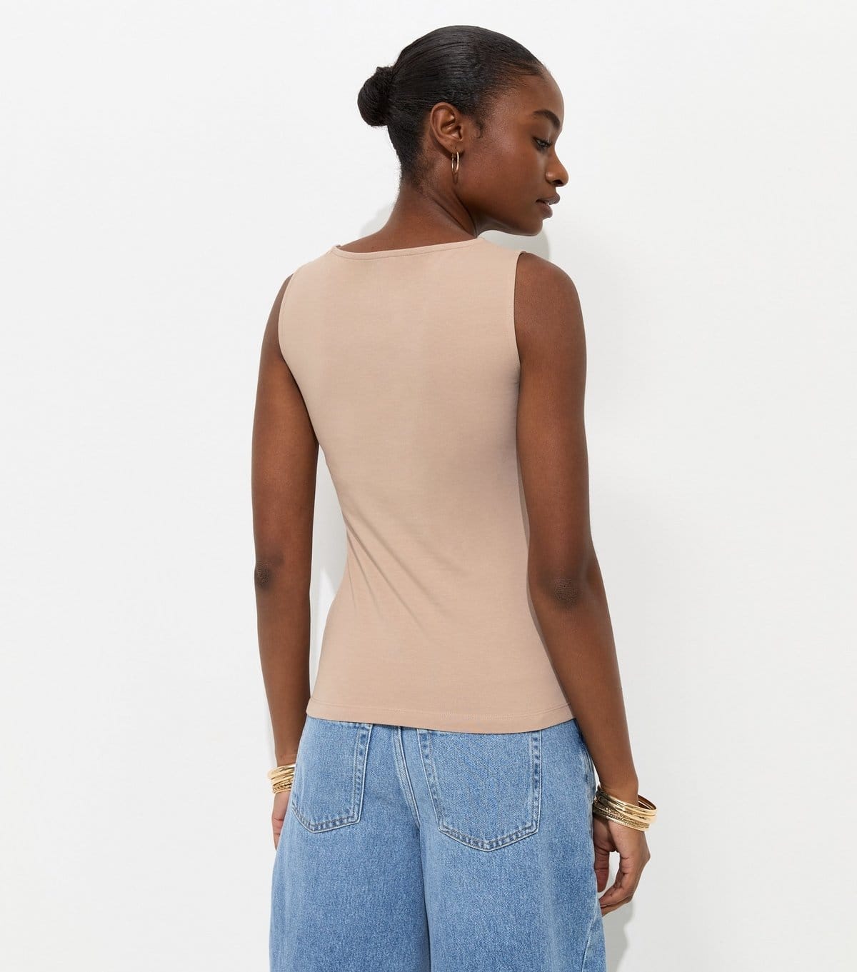New Look Women's Mink Cotton Rich Slash Neck Vest Top New Look - 4